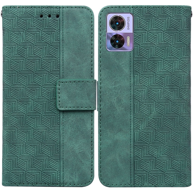 For Motorola Edge 30 Neo / Edge 30 Lite Geometric Embossed Flip Leather Phone Case