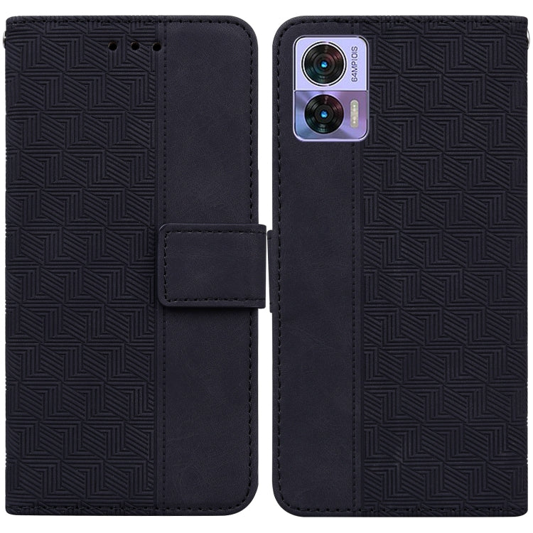 For Motorola Edge 30 Neo / Edge 30 Lite Geometric Embossed Flip Leather Phone Case