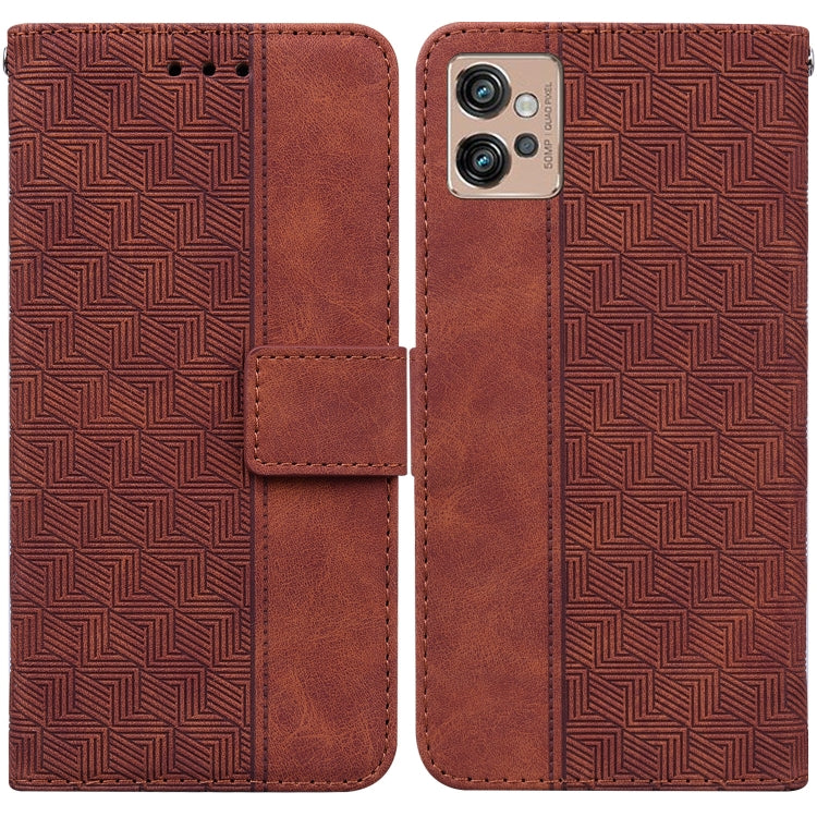 For Motorola Moto G32 Geometric Embossed Flip Leather Phone Case