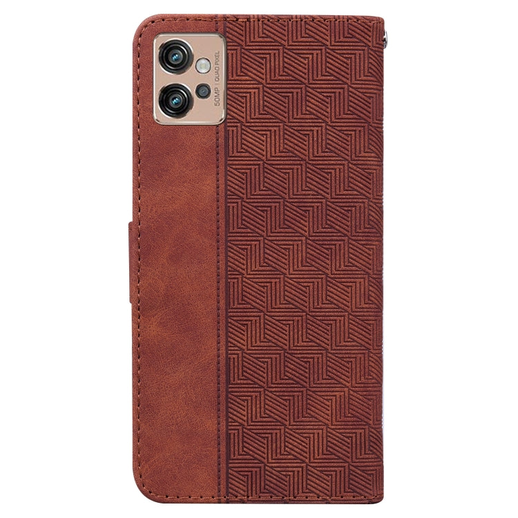 For Motorola Moto G32 Geometric Embossed Flip Leather Phone Case