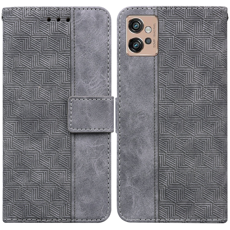 For Motorola Moto G32 Geometric Embossed Flip Leather Phone Case