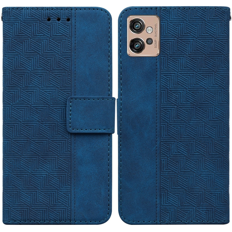 For Motorola Moto G32 Geometric Embossed Flip Leather Phone Case