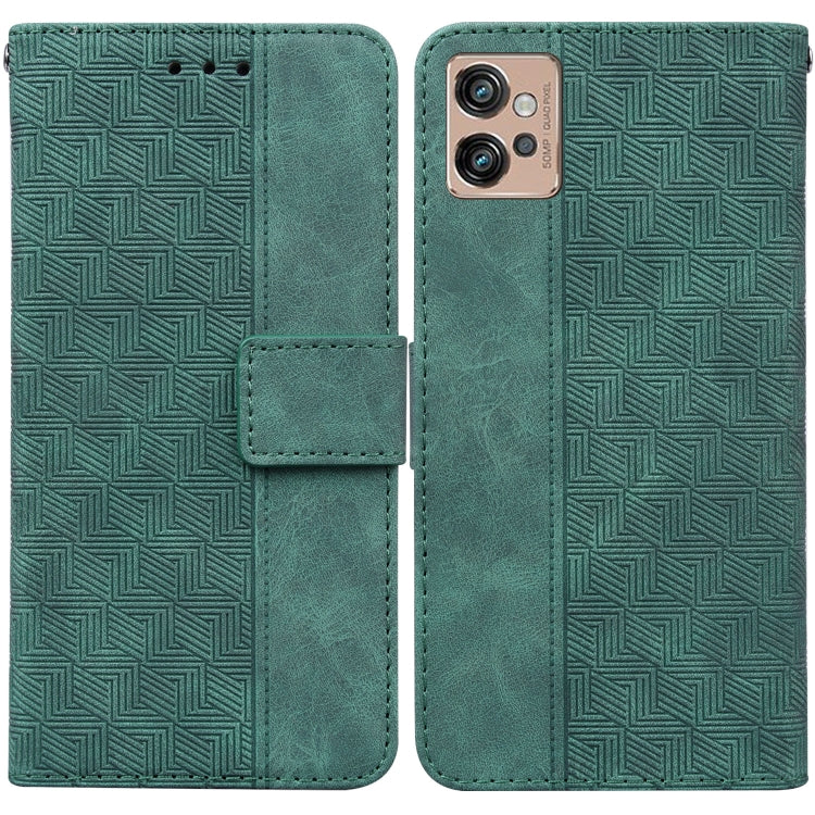 For Motorola Moto G32 Geometric Embossed Flip Leather Phone Case