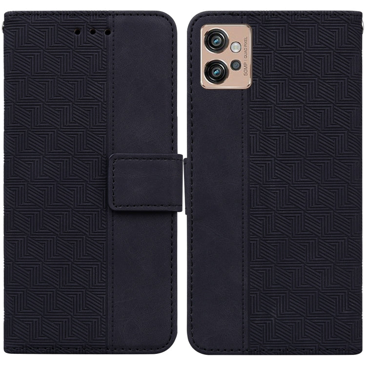For Motorola Moto G32 Geometric Embossed Flip Leather Phone Case