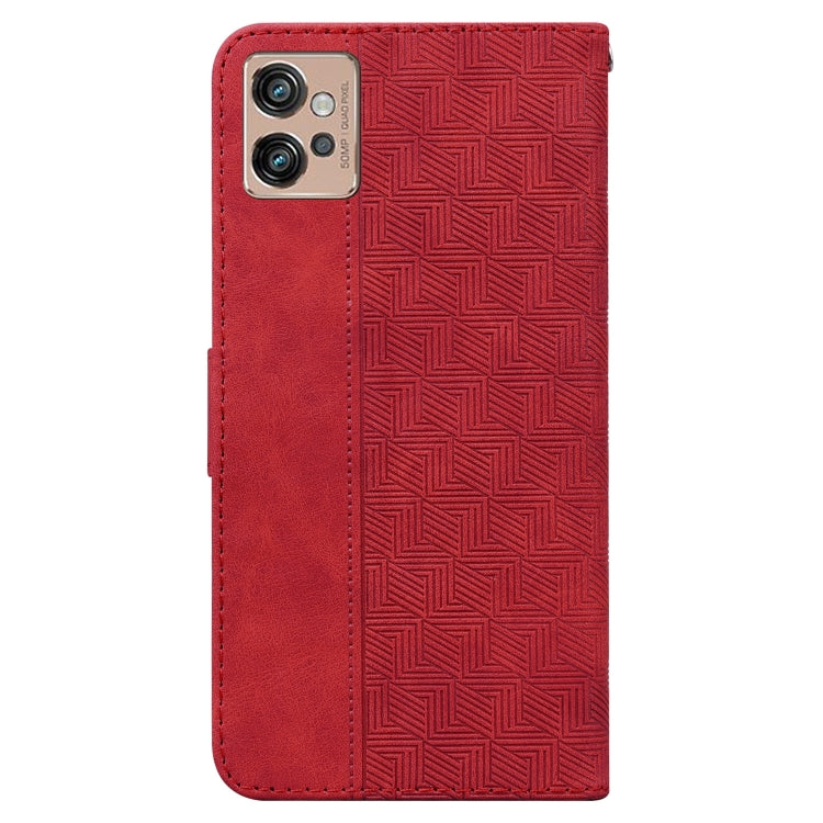 For Motorola Moto G32 Geometric Embossed Flip Leather Phone Case