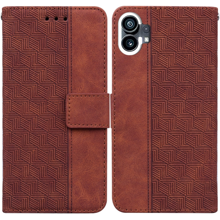 For Nothing Phone 1 Geometric Embossed Flip Leather Phone Case