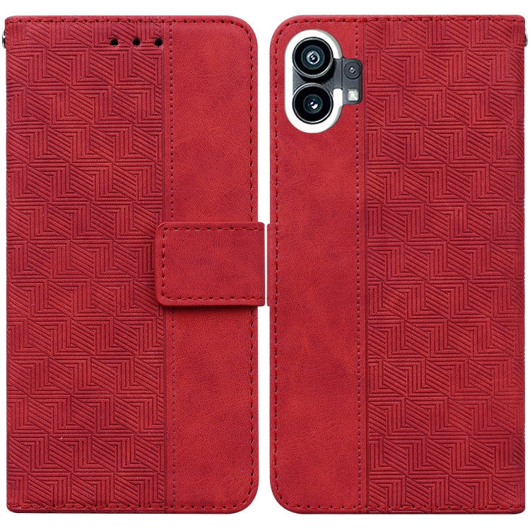 For Nothing Phone 1 Geometric Embossed Flip Leather Phone Case