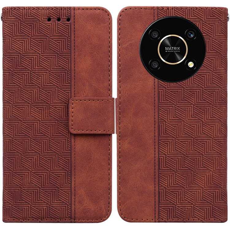 For Honor X9 / X9 5G Geometric Embossed Flip Leather Phone Case