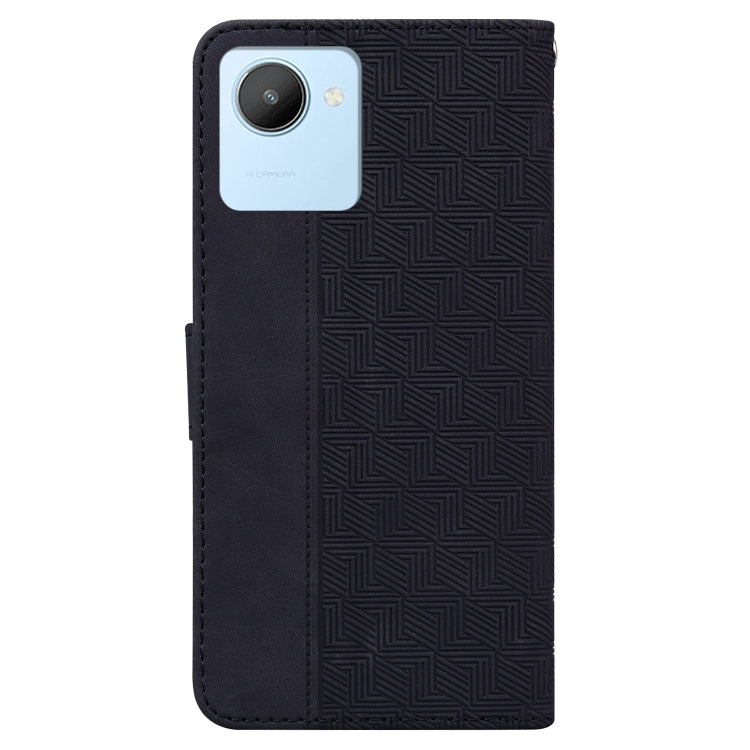 For Realme C30 Geometric Embossed Flip Leather Phone Case