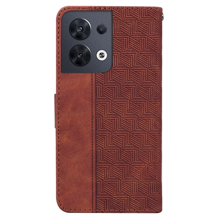 For OPPO Reno8 Geometric Embossed Flip Leather Phone Case