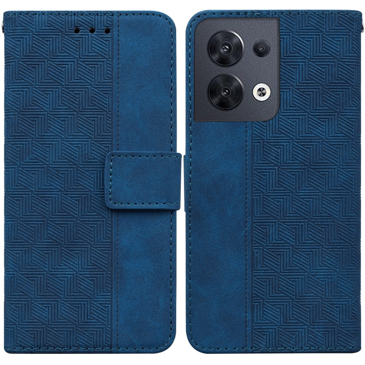 For OPPO Reno8 Geometric Embossed Flip Leather Phone Case