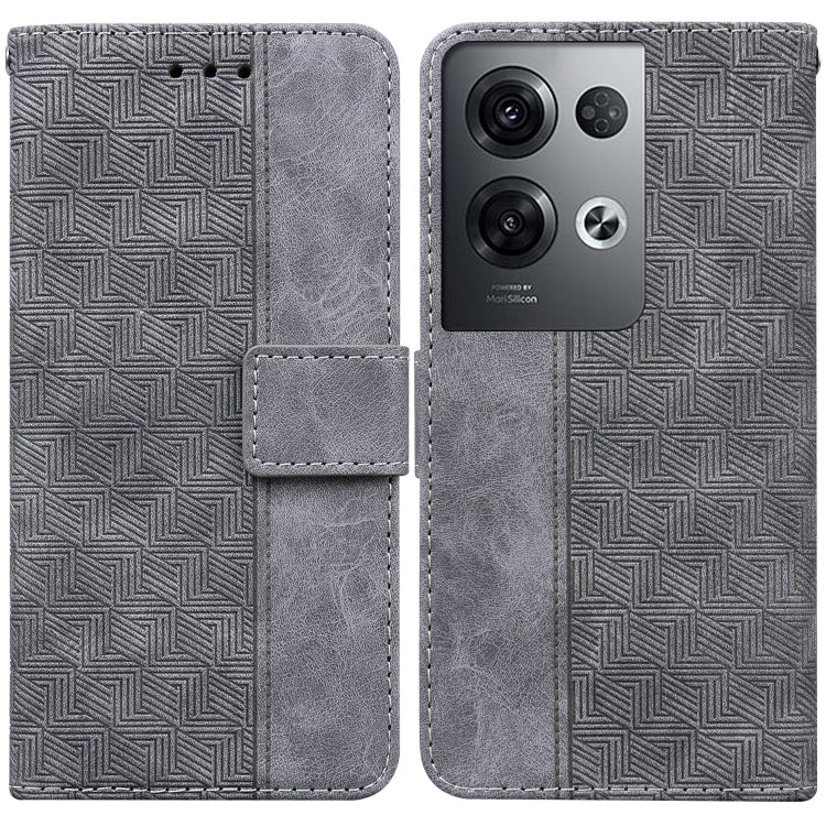 For OPPO Reno8 Pro Geometric Embossed Flip Leather Phone Case