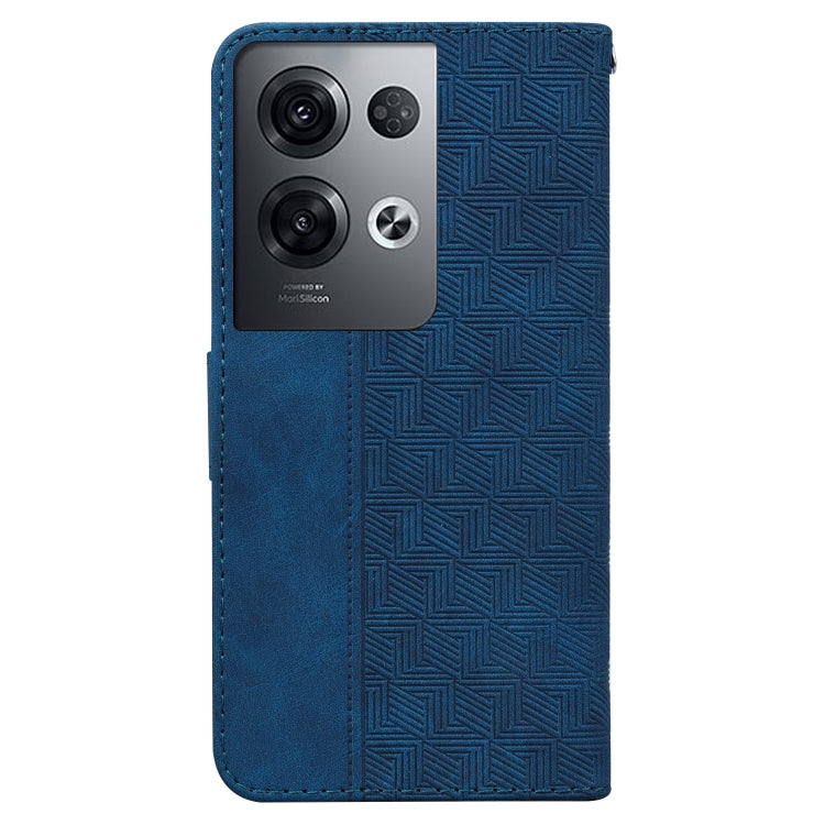 For OPPO Reno8 Pro Geometric Embossed Flip Leather Phone Case