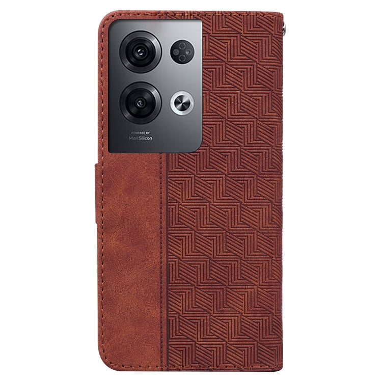 For OPPO Reno8 Pro+ Geometric Embossed Flip Leather Phone Case