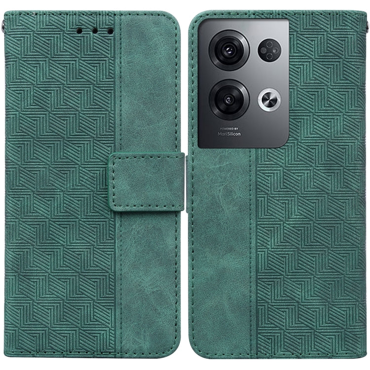 For OPPO Reno8 Pro+ Geometric Embossed Flip Leather Phone Case