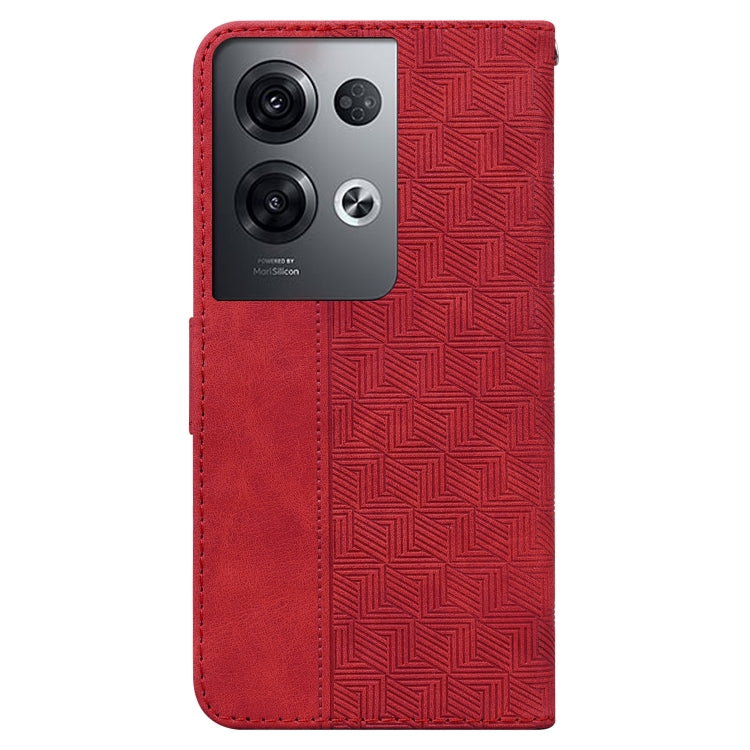For OPPO Reno8 Pro+ Geometric Embossed Flip Leather Phone Case