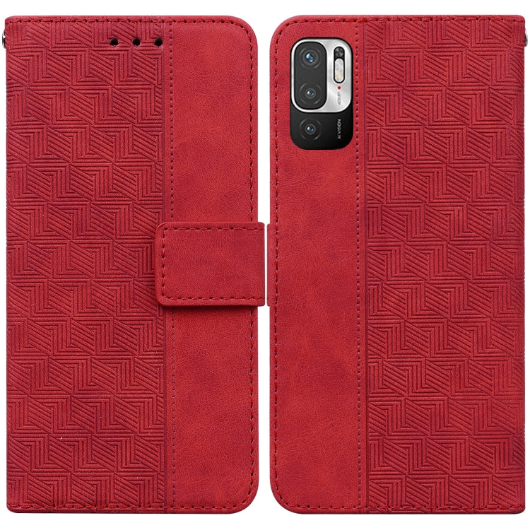 For Xiaomi Redmi Note 11T Pro / 11T Pro+ 5G Geometric Embossed Flip Leather Phone Case