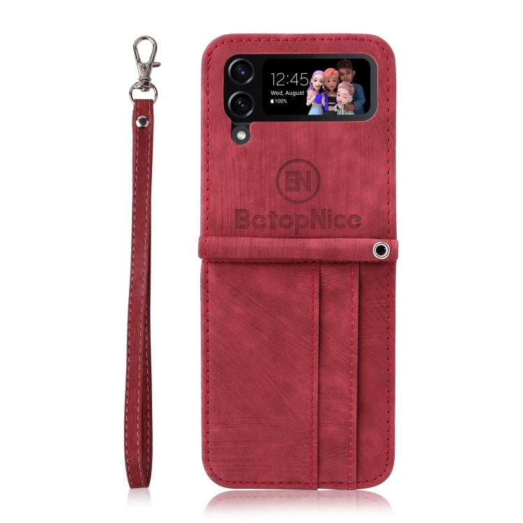 For Samsung Galaxy Z Flip4 BETOPNICE Dual-side Buckle Leather Phone Case