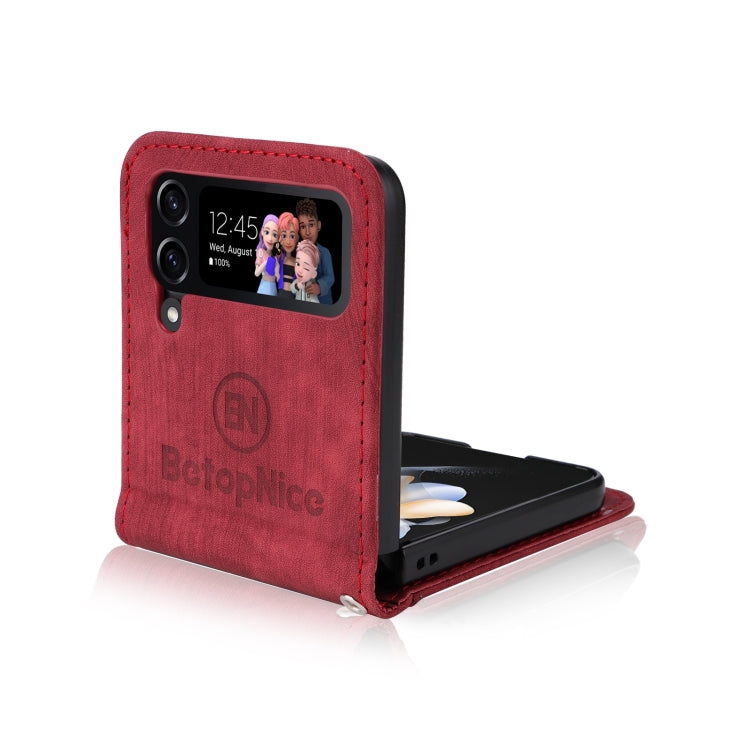 For Samsung Galaxy Z Flip4 BETOPNICE Dual-side Buckle Leather Phone Case