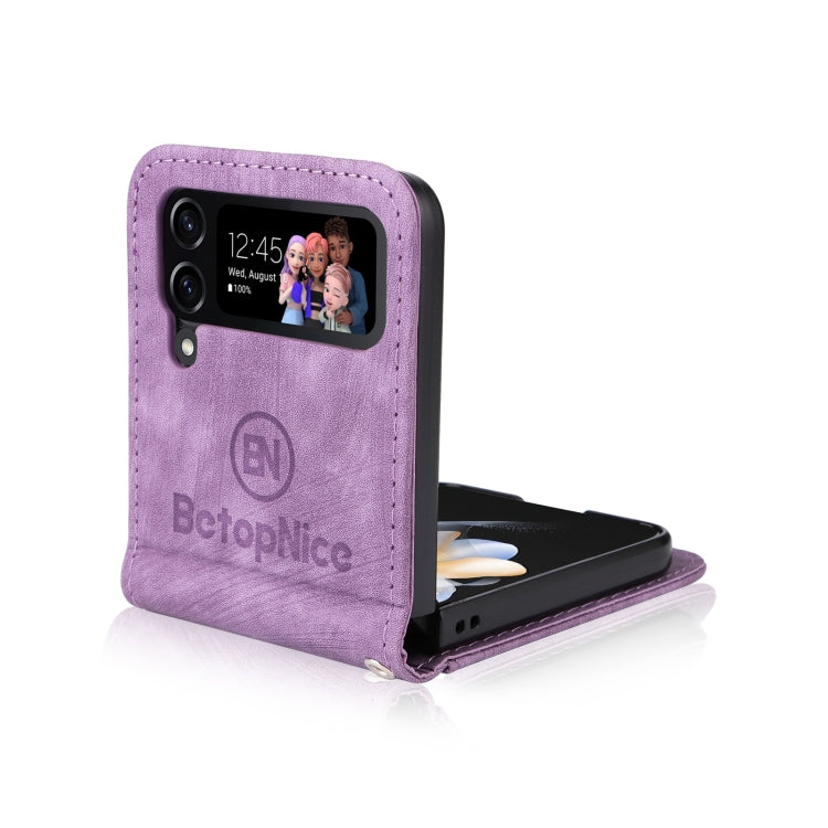 For Samsung Galaxy Z Flip4 BETOPNICE Dual-side Buckle Leather Phone Case
