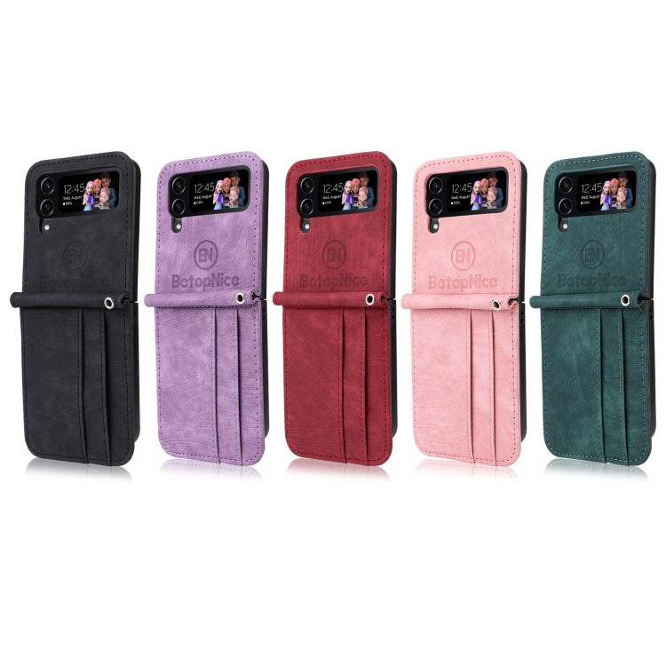 For Samsung Galaxy Z Flip4 BETOPNICE Dual-side Buckle Leather Phone Case
