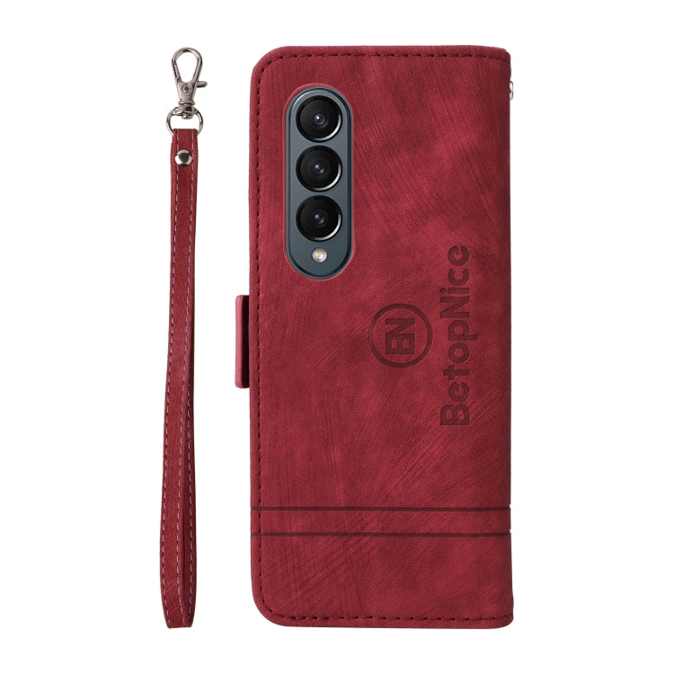 For Samsung Galaxy Z Fold4 BETOPNICE Dual-side Buckle Leather Phone Case