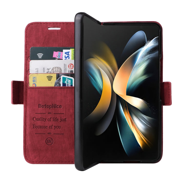 For Samsung Galaxy Z Fold4 BETOPNICE Dual-side Buckle Leather Phone Case