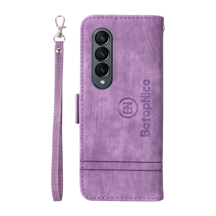For Samsung Galaxy Z Fold4 BETOPNICE Dual-side Buckle Leather Phone Case