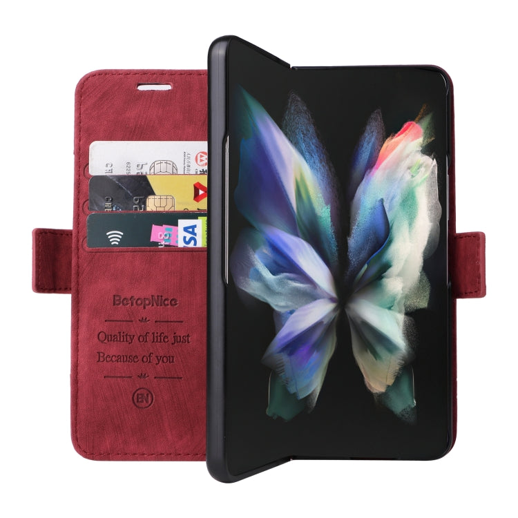 For Samsung Galaxy Z Fold3 BETOPNICE Dual-side Buckle Leather Phone Case