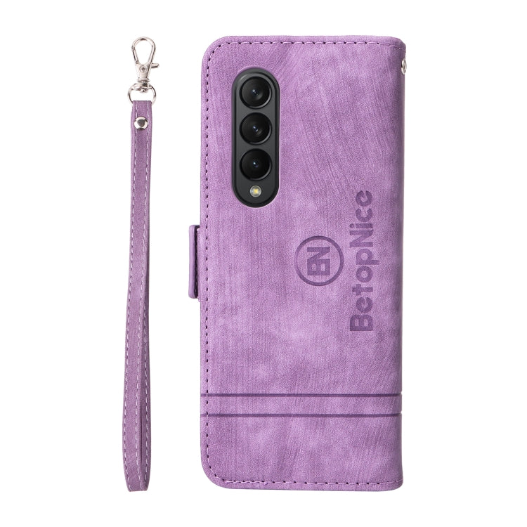 For Samsung Galaxy Z Fold3 BETOPNICE Dual-side Buckle Leather Phone Case