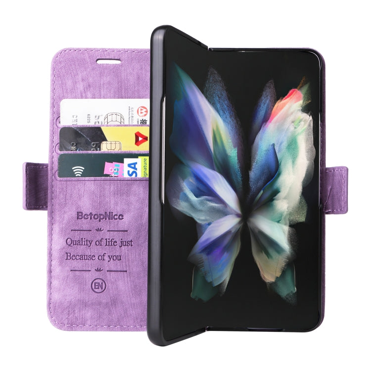 For Samsung Galaxy Z Fold3 BETOPNICE Dual-side Buckle Leather Phone Case