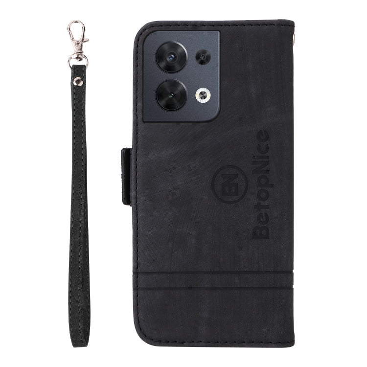 For OPPO Reno8 5G Global BETOPNICE Dual-side Buckle Leather Phone Case
