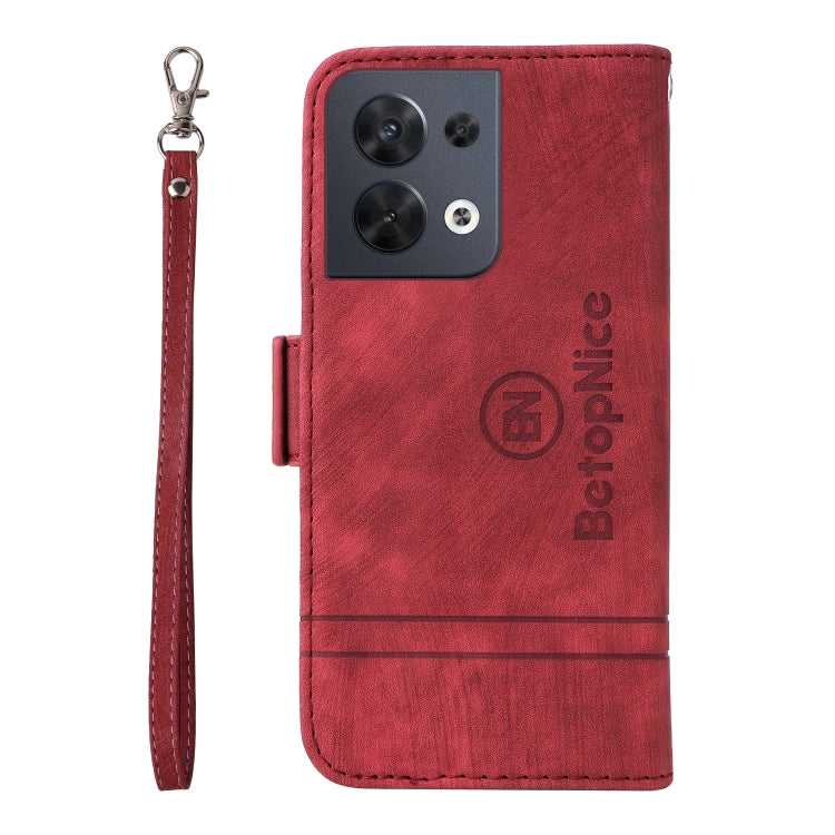 For OPPO Reno8 5G Global BETOPNICE Dual-side Buckle Leather Phone Case