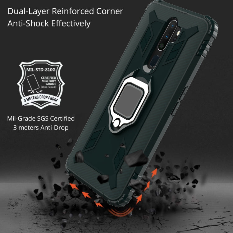 For OPPO A9(2020) /  A11X Carbon Fiber Protective Case with 360 Degree Rotating Ring Holder