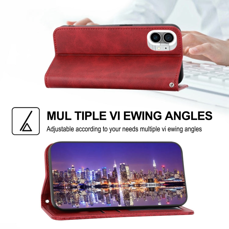 For Nothing Phone 1 Cubic Grid Calf Texture Magnetic Closure Leather Phone Case