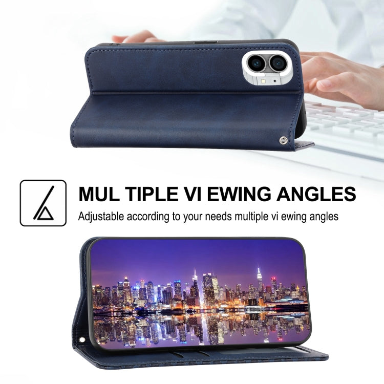 For Nothing Phone 1 Cubic Grid Calf Texture Magnetic Closure Leather Phone Case