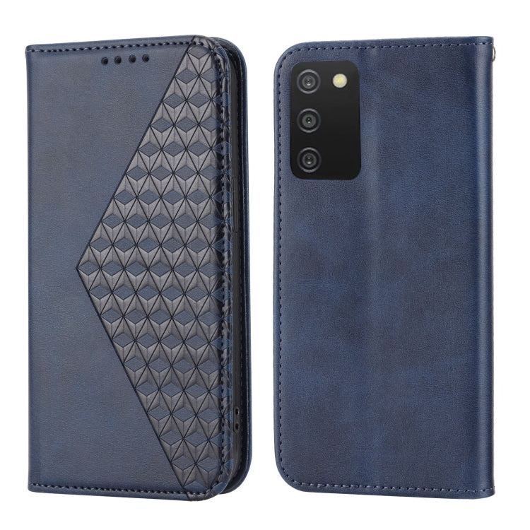 For Xiaomi Redmi Note 11S 5G Cubic Grid Calf Texture Magnetic Closure Leather Phone Case