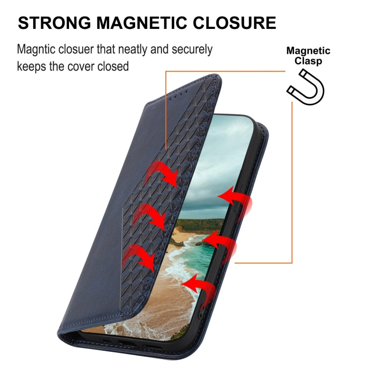 For Sony Xperia 10 IV Cubic Grid Calf Texture Magnetic Closure Leather Phone Case