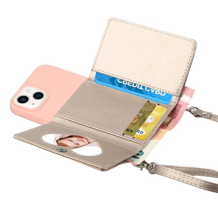 For iPhone 14 Crossbody Lanyard Wallet Card Bag Phone Case