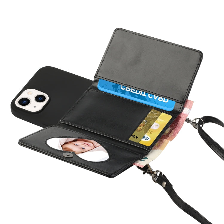 For iPhone 14 Crossbody Lanyard Wallet Card Bag Phone Case