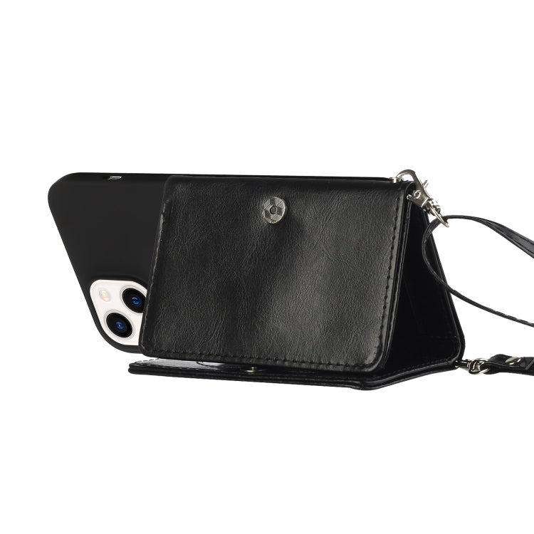 For iPhone 14 Crossbody Lanyard Wallet Card Bag Phone Case
