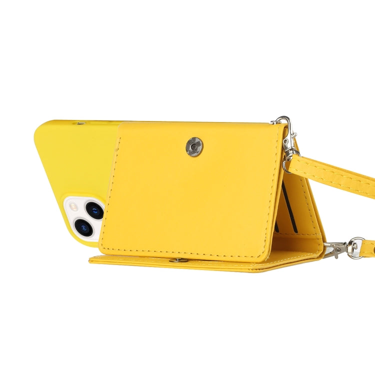 For iPhone 14 Crossbody Lanyard Wallet Card Bag Phone Case