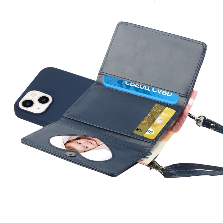 For iPhone 14 Plus Crossbody Lanyard Wallet Card Bag Phone Case