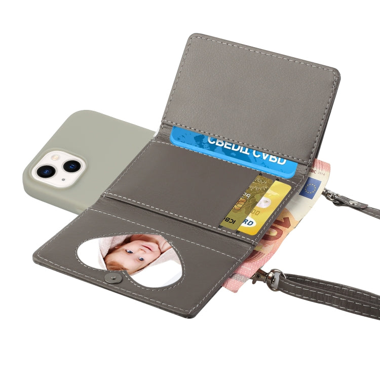 For iPhone 14 Plus Crossbody Lanyard Wallet Card Bag Phone Case