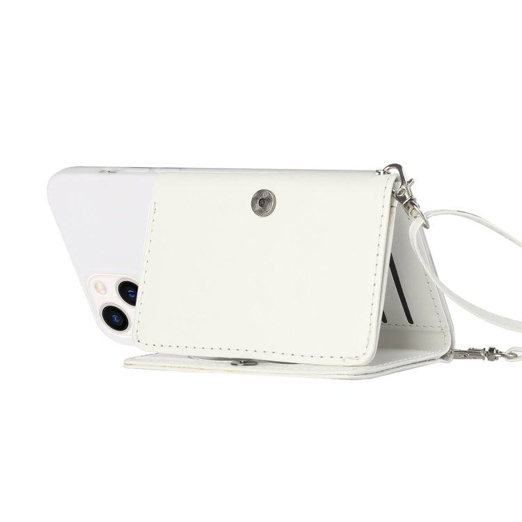 For iPhone 14 Plus Crossbody Lanyard Wallet Card Bag Phone Case