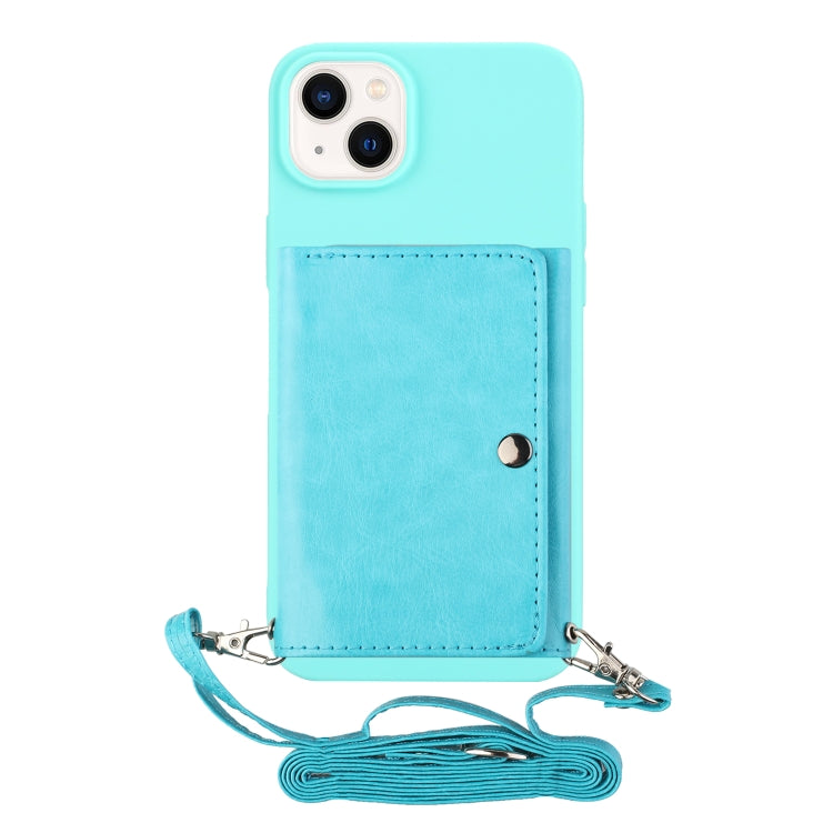 For iPhone 14 Plus Crossbody Lanyard Wallet Card Bag Phone Case
