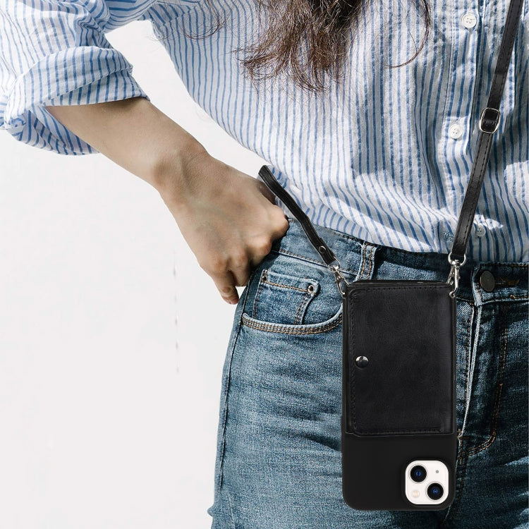 For iPhone 14 Plus Crossbody Lanyard Wallet Card Bag Phone Case