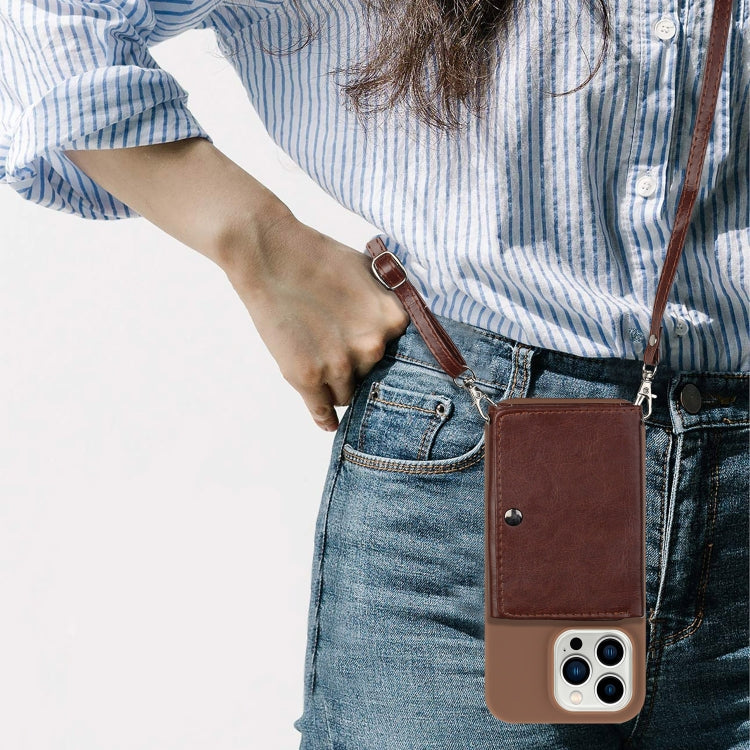 For iPhone 14 Pro Crossbody Lanyard Wallet Card Bag Phone Case