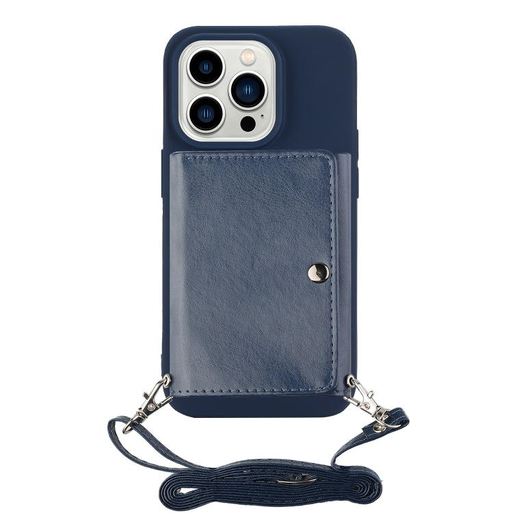 For iPhone 14 Pro Crossbody Lanyard Wallet Card Bag Phone Case