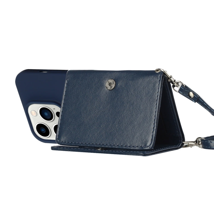 For iPhone 14 Pro Crossbody Lanyard Wallet Card Bag Phone Case
